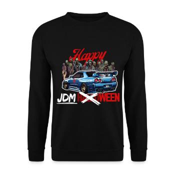 Jdm Halloween edition / Tuning Mechanic Costume - Unisex Sweatshirt - black - Front - Alina (178cm) & Michal (187cm)