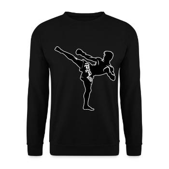 Muay Thai Fighter Design - Unisex Sweatshirt - black - Front - Alina (178cm) & Michal (187cm)