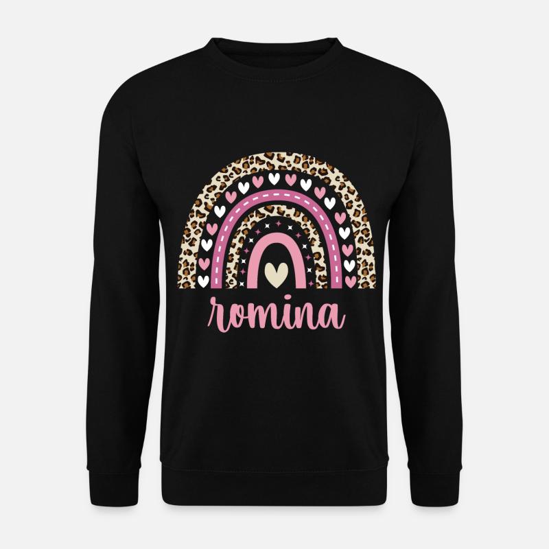 Romina Regenbogen Name Geburtstag Romina - Unisex Pullover - Schwarz