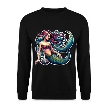 Meerjungfrau - Unisex Pullover - Schwarz - Vorne - Alina (178cm) & Michal (187cm)