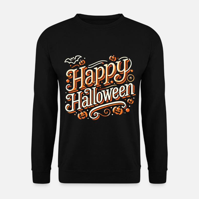Playful "Happy Halloween" lettering classic - Unisex Sweatshirt - black