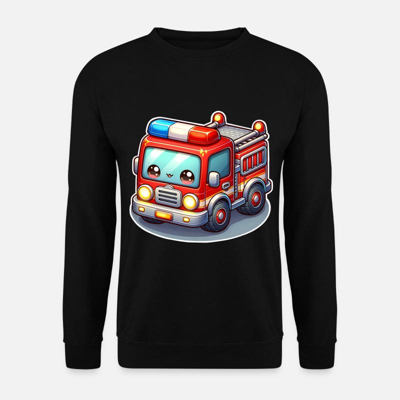 Pompiers avec visage d’enfants - Sweat-shirt Unisexe - noir