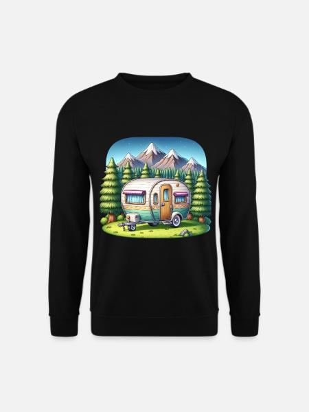 Camping Camper Wohnwagen - Unisex Pullover - Schwarz