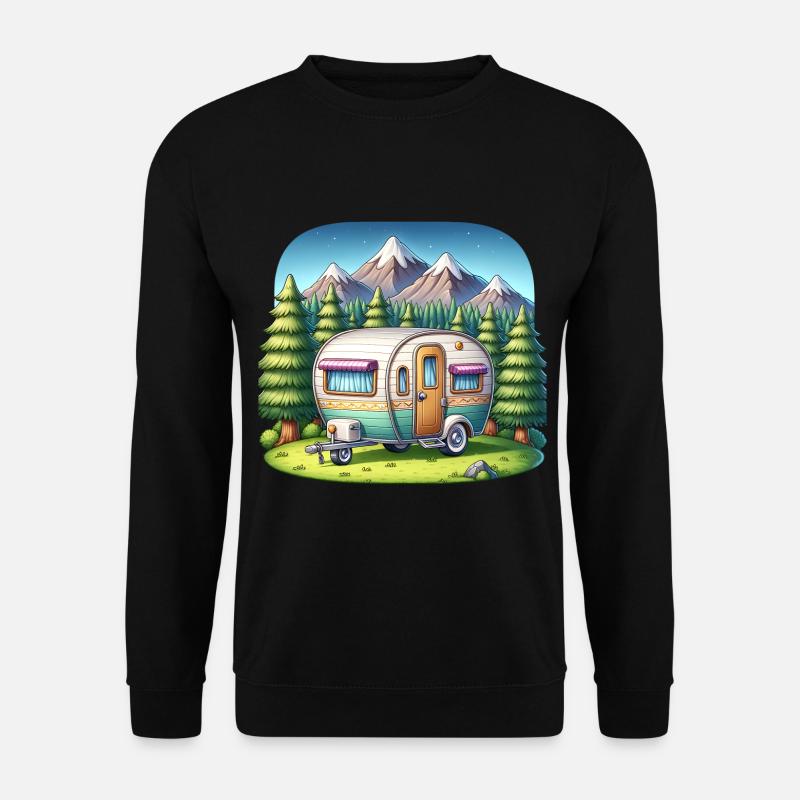 Camping Camper Wohnwagen - Unisex Pullover - Schwarz