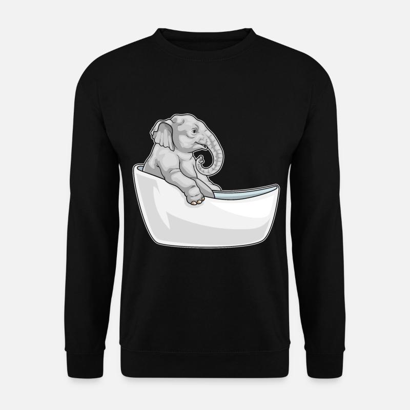 Elephant Bathing Bathtub - Unisex Sweatshirt - black