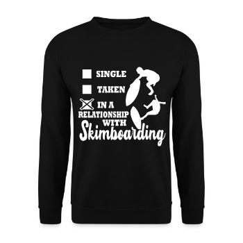 I'm In A Relationship With Skimboarding - Unisex Sweatshirt - black - Front - Alina (178cm) & Michal (187cm)