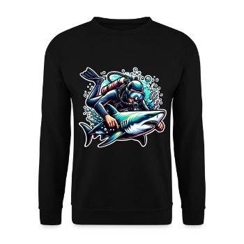 Tauchen Taucher - Unisex Pullover - Schwarz - Vorne - Alina (178cm) & Michal (187cm)