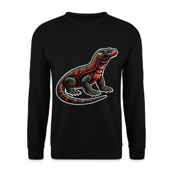 Komodowaran Komodo Dragon - Unisex Pullover - Schwarz - Vorne - Alina (178cm) & Michal (187cm)