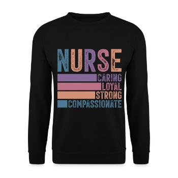 Nurse - Unisex Pullover - Schwarz - Vorne - Alina (178cm) & Michal (187cm)