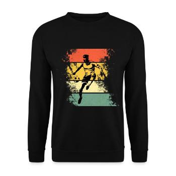 Football rétro avec football sur vintage look used look - Sweat-shirt Unisexe - noir - Devant - Alina (178cm) & Michal (187cm)