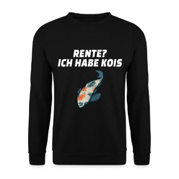 Koi Karpfen Rente? Rentner Pensionär Ich habe Kois - Unisex Pullover - Schwarz - Vorne - Alina (178cm) & Michal (187cm)