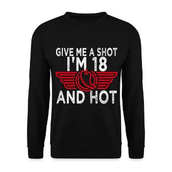 18 anniversaire Dix-huit 18 ans de cadeau - Sweat-shirt Unisexe - noir - Devant - Alina (178cm) & Michal (187cm)