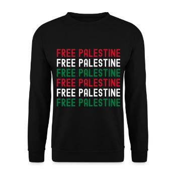 Free Palestine Freedom Palestine - Unisex Sweatshirt - black - Front - Alina (178cm) & Michal (187cm)