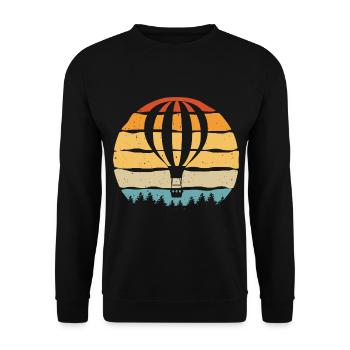 Montgolfière Retro Ballons Ballons - Sweat-shirt Unisexe - noir - Devant - Alina (178cm) & Michal (187cm)