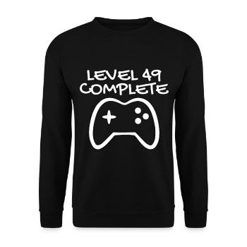 49 Birthday - Level 49 Complete - Gamer 49 years - Unisex Sweatshirt - black - Front - Alina (178cm) & Michal (187cm)