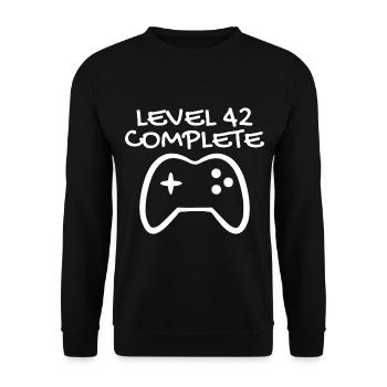 42nd birthday - 42 years gift - Unisex Sweatshirt - black - Front - Alina (178cm) & Michal (187cm)