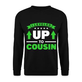 Cousin Big Cousin Birth Gift - Unisex Sweatshirt - black - Front - Alina (178cm) & Michal (187cm)