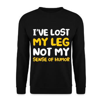 Handicap Amputee Amputation Prosthetic Leg - Unisex Sweatshirt - black - Front - Alina (178cm) & Michal (187cm)