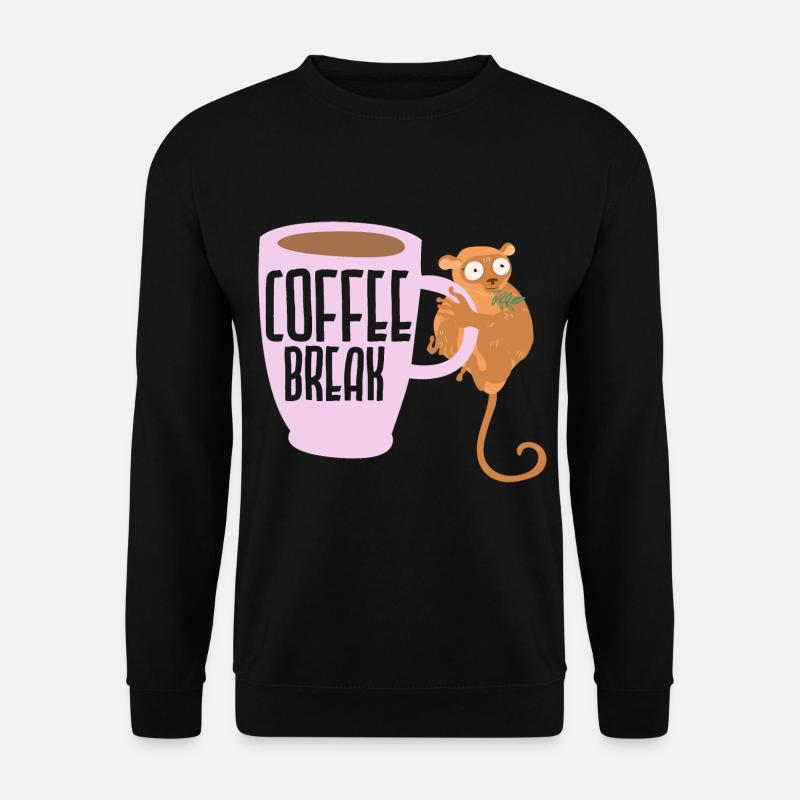 Kaffeepause Tarsierflüsterer Koffeintrinker - Unisex Pullover - Schwarz