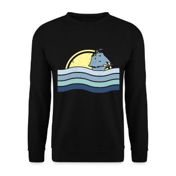Maritime Sailor Ship Captain Nautical Sailor - Unisex Sweatshirt - black - Front - Alina (178cm) & Michal (187cm)