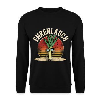 Ehrenlauch Lauch - Unisex Pullover - Schwarz - Vorne - Alina (178cm) & Michal (187cm)
