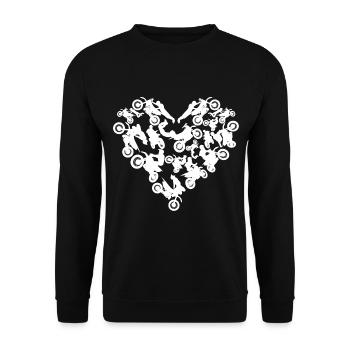 Dirtbike Motocross Heart - Supercross - Sweat-shirt Unisexe - noir - Devant - Alina (178cm) & Michal (187cm)