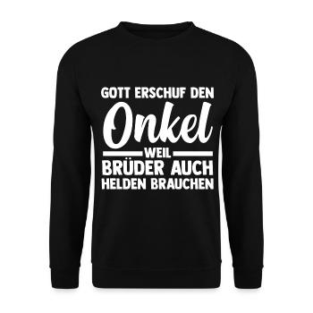 Patenonkel Pate Onkel - Unisex Pullover - Schwarz - Vorne - Alina (178cm) & Michal (187cm)