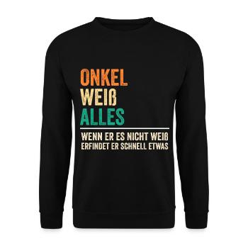 Patenonkel Pate Onkel - Unisex Pullover - Schwarz - Vorne - Alina (178cm) & Michal (187cm)