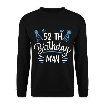 52 years - birthday gift 52 years - Unisex Sweatshirt - black - Front - Alina (178cm) & Michal (187cm)