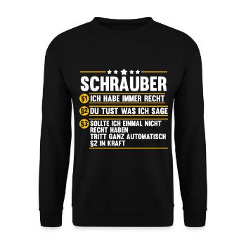 Mechatroniker Vater Und Sohn KFZ Mechaniker Werkst - Unisex Pullover - Schwarz - Vorne - Alina (178cm) & Michal (187cm)