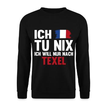 Ich tu nix ich will nur nach Texel - Unisex Pullover - Schwarz - Vorne - Alina (178cm) & Michal (187cm)
