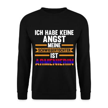 Ich habe keine Angst meine Schwiegertochter ist Ar - Unisex Pullover - Schwarz - Vorne - Alina (178cm) & Michal (187cm)