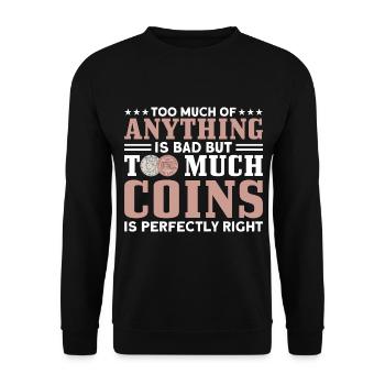 Coin Collector Numismatics Coin Collecting Coin Collection - Unisex Sweatshirt - black - Front - Alina (178cm) & Michal (187cm)