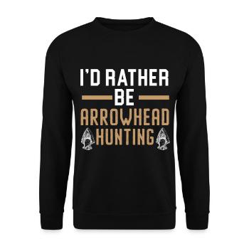 I'd rather hunt arrowheads Arrowhead jä - Unisex Sweatshirt - black - Front - Alina (178cm) & Michal (187cm)