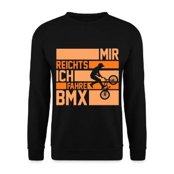 Fahrrad BMX - Unisex Pullover - Schwarz - Vorne - Alina (178cm) & Michal (187cm)