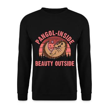 Pangol-inside Pangolin-lover Pangolin-owner - Unisex Sweatshirt - black - Front - Alina (178cm) & Michal (187cm)
