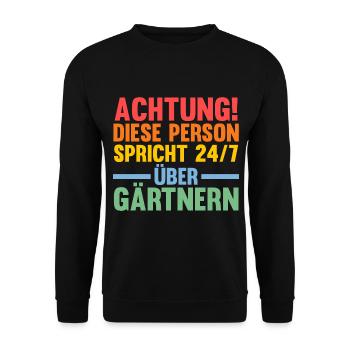 Gartenarbeit Garten Gärtner Hobbygärtner - Unisex Pullover - Schwarz - Vorne - Alina (178cm) & Michal (187cm)
