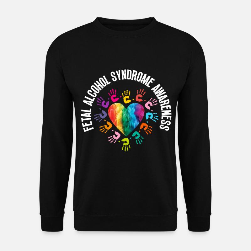 Hübsche Handkunst Für Fötales Alkoholbewusstsein - - Unisex Pullover - Schwarz