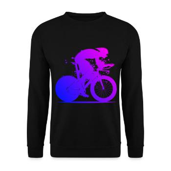 Herren Rennradfahrer Rennradfahren Roadbike - Unisex Pullover - Schwarz - Vorne - Alina (178cm) & Michal (187cm)