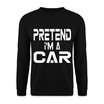 Ich bin ein Auto schnelles Halloween Kostüm - Unisex Pullover - Schwarz - Vorne - Alina (178cm) & Michal (187cm)