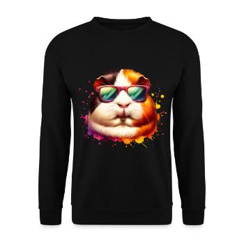 Meerschweinchen - Unisex Pullover - Schwarz - Vorne - Alina (178cm) & Michal (187cm)