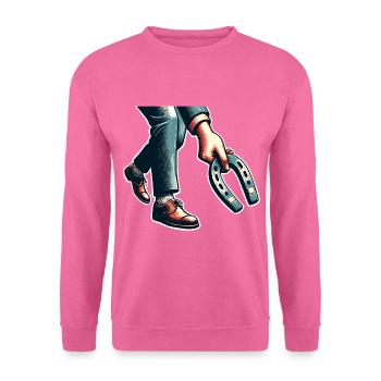 Hufeisenwerfen Horseshoe Pitching - Unisex Pullover - Pink - Vorne
