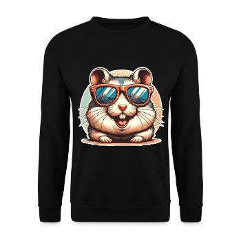 Hamster - Unisex Sweatshirt - black - Front - Alina (178cm) & Michal (187cm)