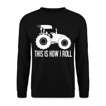 Lustiger Traktor Spruch - Unisex Pullover - Schwarz - Vorne - Alina (178cm) & Michal (187cm)