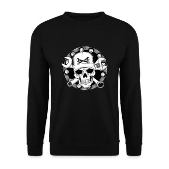 Custom Skull - Sweat-shirt Unisexe - noir - Devant - Alina (178cm) & Michal (187cm)