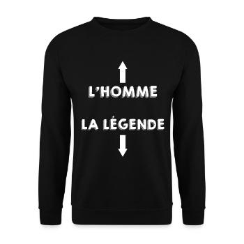 L'Homme, la légende - Sweat-shirt Unisexe - noir - Devant - Alina (178cm) & Michal (187cm)