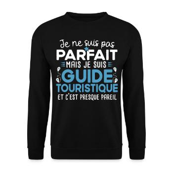 Guide touristique touriste cadeau métier humour - Sweat-shirt Unisexe - noir - Devant - Alina (178cm) & Michal (187cm)