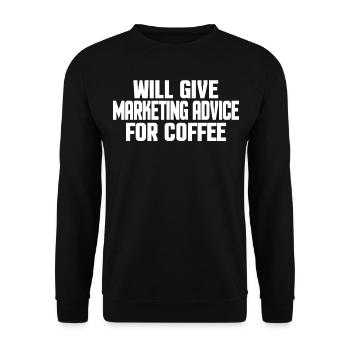 Spécialiste du marketing amusant et cadeau d’amateur de café - Sweat-shirt Unisexe - noir - Devant - Alina (178cm) & Michal (187cm)