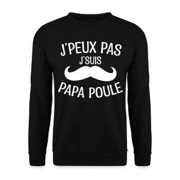 Fête des pères, Papa Poule cadeau pour papa ! - Sweat-shirt Unisexe - noir - Devant - Alina (178cm) & Michal (187cm)