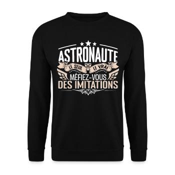 Astronaute le seul Astronaute le vrai Astronaute - Sweat-shirt Unisexe - noir - Devant - Alina (178cm) & Michal (187cm)